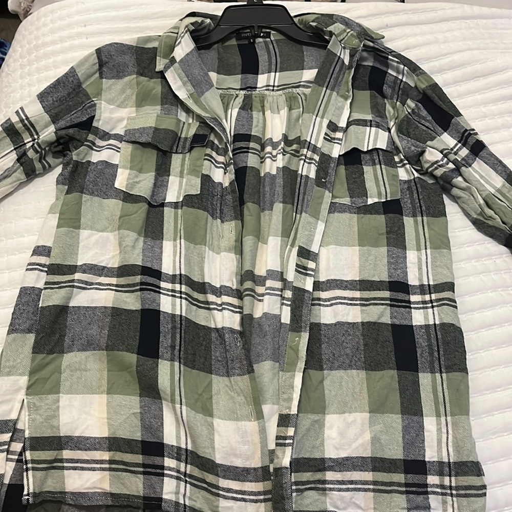 Small green plaid shirt from Papermoon
